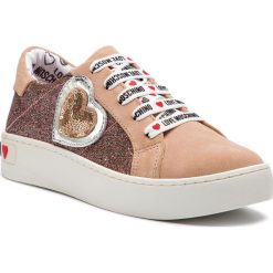 Sneakersy LOVE MOSCHINO - JA15133G17IG160A Cipria/Multi. Brązowe półbuty damskie Love Moschino, z zamszu. Za 779,00 zł.