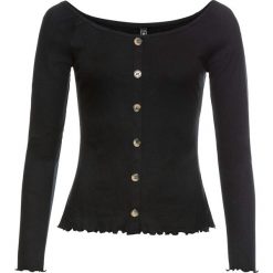 Shirt carmen z guzikami bonprix czarny. Czarne koszulki damskie bonprix, bez wzorów, bez kołnierzyka. Za 74,99 zł.