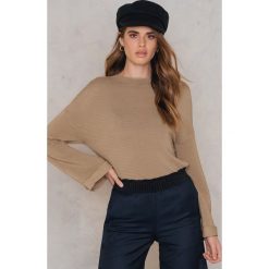 Golfy damskie: Minkpink Marszczony sweter z golfem – Beige