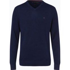 Tommy Hilfiger - Sweter męski z dodatkiem kaszmiru, niebieski. Niebieskie swetry klasyczne męskie TOMMY HILFIGER, l, z dzianiny. Za 449,95 zł.
