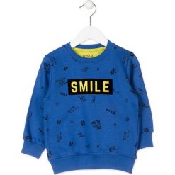 Bluza w kolorze niebieskim. Niebieskie bluzy niemowlęce Losan, z nadrukiem, z bawełny, bez rękawów, bez kaptura. W wyprzedaży za 22,95 zł.