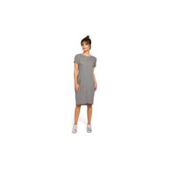 Sukienki Be B050 Sukienka midi z kieszeniami w szwach. Szare sukienki damskie marki BE, s, bez wzorów, bez kołnierzyka, bez rękawów, midi. Za 125,00 zł.