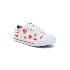 MB 4BS11/12. Białe trampki dziewczęce MB, bez wzorów, z materiału, bez zapięcia. Za 44,99 zł.