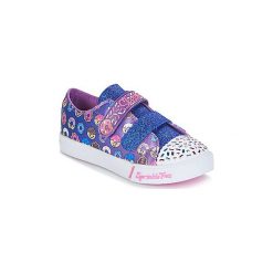 Buty Dziecko Skechers SKIPPERS. Niebieskie trampki dziewczęce Skechers, bez wzorów, bez zapięcia. Za 159,20 zł.