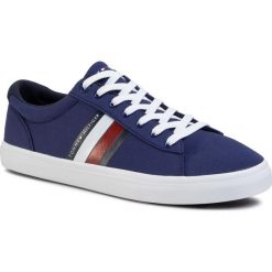 Tenisówki TOMMY HILFIGER - Essential Stripes Detail Sneaker FM0FM02685 Blue Ink C7H. Niebieskie półbuty męskie TOMMY HILFIGER, na co dzień, bez wzorów, z gumy, bez zapięcia. Za 299,00 zł.