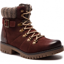 Trapery LASOCKI - WI07-A721-A588-03 Maroon. Czerwone buty zimowe damskie marki Lasocki, z materiału. Za 199,99 zł.