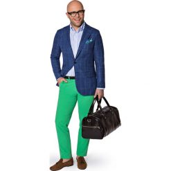 Marynarka w Kratę MR.Sleek. Niebieskie marynarki męskie LANCERTO, na lato, m, bez wzorów, z jedwabiu, klasyczne. W wyprzedaży za 599,00 zł.
