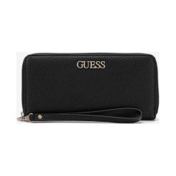 Guess Alby Large Portfel Czarny. Czarne portfele damskie Guess, z aplikacjami, z materiału. Za 283,95 zł.