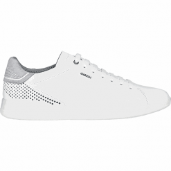 Geox Męskie tenisówki U Kennet White U926FB-00085-C1000 (Rozmiar 46). Białe trampki męskie Geox, bez wzorów, bez zapięcia. W wyprzedaży za 357,00 zł.