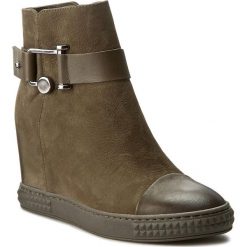 Botki CARINII - B3563 I45-I43-PSK-B88. Zielone buty zimowe damskie marki Carinii, z materiału. W wyprzedaży za 229,00 zł.
