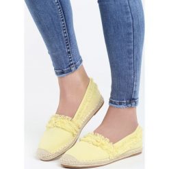 Żółte Espadryle Energy. Żółte espadryle damskie Born2be, ze skóry, na płaskiej podeszwie. Za 34,99 zł.