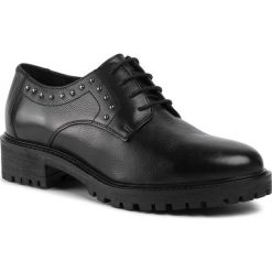 Oxfordy GEOX - D Hoara F D94FTF 00085 C9999 Black. Czarne półbuty damskie Geox, bez wzorów, ze skóry ekologicznej, bez obcasa, na obcasie, bez zapięcia. W wyprzedaży za 279,00 zł.