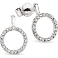 Kolczyki damskie: RABAT Kolczyki Białe Złoto – złoto białe 333, Diament 0,14ct