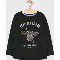 Pepe Jeans - Bluzka dziecięca 128-180 cm. Białe bluzki dziewczęce Pepe Jeans, z nadrukiem, z bawełny, z okrągłym kołnierzem, bez rękawów, bez kaptura. W wyprzedaży za 119,90 zł.