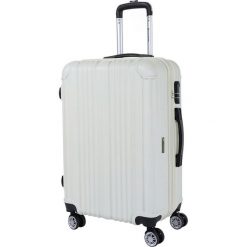 Walizka w kolorze beżowym - 65 l. Brązowe walizki Platinium, bez wzorów, z materiału. W wyprzedaży za 199,95 zł.