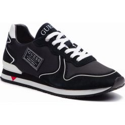 Sneakersy GUESS - FM7NGL SUE12 BLACK. Czarne sneakersy męskie Guess, na co dzień, z aplikacjami, z zamszu, eleganckie, bez zapięcia. Za 399,00 zł.