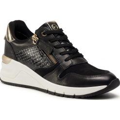 Sneakersy TAMARIS - 1-23702-25 Black/Gold 048. Czarne półbuty damskie Tamaris, ze skóry ekologicznej. Za 269,00 zł.