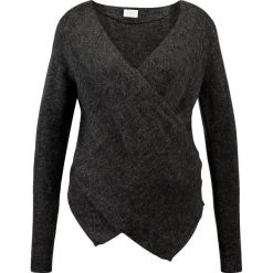 Swetry klasyczne damskie: Vila VICANT WRAP Sweter dark grey melange