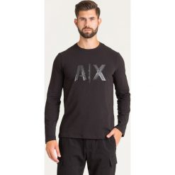 LONGSLEEVE ARMANI EXCHANGE. Czarne bluzy męskie Armani Exchange, s, z aplikacjami, z elastanu, z okrągłym kołnierzem, bez rękawów, bez kaptura. Za 279,00 zł.