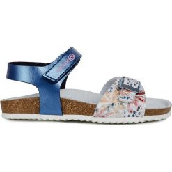 Geox - Sandały dziecięce. Niebieskie sandały dziewczęce Geox, ze skóry, na klamry. Za 179,90 zł.