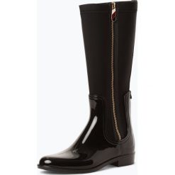 Tommy Hilfiger - Kozaki damskie, czarny. Czarne kozaki damskie TOMMY HILFIGER, z neoprenu, bez obcasa, na zamek. Za 539,95 zł.