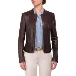 Kurtka damska. Pomarańczowe kurtki damskie Wittchen, xl, bez wzorów, ze skóry, eleganckie, bez kaptura. W wyprzedaży za 649,00 zł.