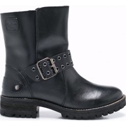 Pepe Jeans - Botki. Czarne botki damskie na obcasie Pepe Jeans, z jeansu, z okrągłym noskiem. W wyprzedaży za 269,90 zł.