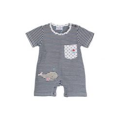 Śpiochy niemowlęce: SALT AND PEPPER Baby Glück Boys Rampersy Walfisch navy blue