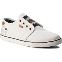 Tenisówki WRANGLER - Mitos Elastic WM181002 White 51. Białe półbuty męskie marki Wrangler, na co dzień, bez wzorów, z gumy, bez zapięcia. W wyprzedaży za 159,00 zł.
