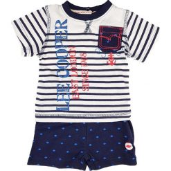 T-shirty chłopięce z nadrukiem: 2-częściowy zestaw w kolorze niebieskim