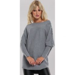 Szary Sweter Lina. Szare swetry damskie other, s, bez wzorów, casualowe, bez rękawów, długie, bez kaptura. Za 89,99 zł.