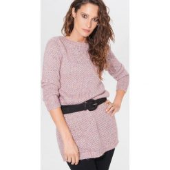 Sweter z lureksu z wełną - Różowy. Różowe swetry damskie Mohito, s, bez wzorów, z wełny, bez rękawów, bez kaptura. Za 139,99 zł.
