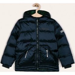 Pepe Jeans - Kurtka puchowa dziecięca Yatch 128-180 cm. Niebieskie kurtki chłopięce Pepe Jeans, bez wzorów, z elastanu, długie, z kapturem. Za 559,90 zł.