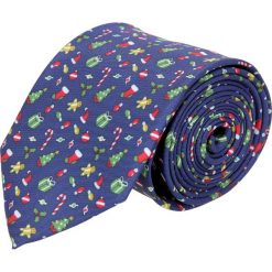 Krawat xmas granatowy 200. Niebieskie krawaty męskie Recman, bez wzorów. Za 69,00 zł.