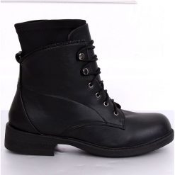 Botki glany damskie czarne 100-901B0-1 Black. Czarne botki damskie ButyModne, ze skóry ekologicznej, klasyczne, bez obcasa, na płaskiej podeszwie, na sznurówki. W wyprzedaży za 99,00 zł.