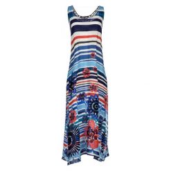 Sukienki: Desigual Sukienka Damska Flora M Niebieska