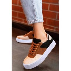 Trampki damskie GREGORIA BROWN / BLACK. Brązowe buty sportowe damskie IVET, bez wzorów, eleganckie. W wyprzedaży za 59,00 zł.