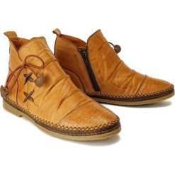 MANITU 991384-21 tan, botki damskie. Botki damskie Manitu, bez obcasa, na obcasie, na zamek. Za 299,90 zł.