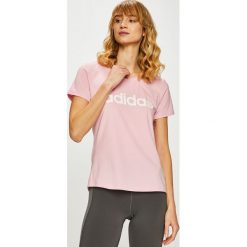 Adidas Performance - Top. Różowe topy damskie adidas Performance, s, z nadrukiem, z elastanu, z krótkim rękawem. W wyprzedaży za 69,90 zł.