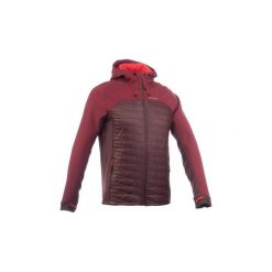 Kurtka Softshell trekkingowa TREK 900 hybrid męska. Czerwone kurtki męskie QUECHUA, m, bez wzorów, z elastanu, bez kaptura, trekkingowe. W wyprzedaży za 189,99 zł.