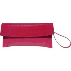 Kopertówki damskie: Skórzana kopertówka w kolorze różowym – (S)30 x (W)16 x (G)5 cm