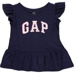Sukienka w kolorze granatowym. Niebieskie sukienki niemowlęce Gap Kids, z nadrukiem, z bawełny, bez rękawów, midi, rozkloszowane. W wyprzedaży za 39,95 zł.
