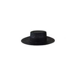 Kapelusz Black Wide Brim Canotier. Czarne kapelusze damskie Paris+hendzel handcrafted goods, bez wzorów, z materiału. Za 180,00 zł.