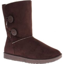 Buty zimowe damskie: Zimowe botki „Lola” w kolorze ciemnobrązowym
