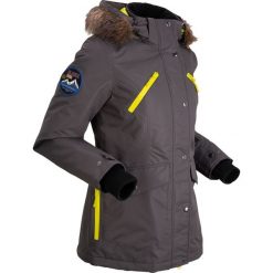 Kurtka funkcyjna outdoorowa bonprix szary łupkowy. Szare kurtki damskie bonprix, s, bez wzorów, z futra, bez kaptura. Za 239,99 zł.