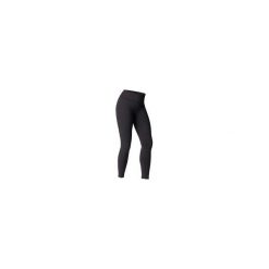 Legginsy do dynamicznej jogi. Czarne legginsy damskie DOMYOS, xl, bez wzorów, z elastanu. Za 99,99 zł.