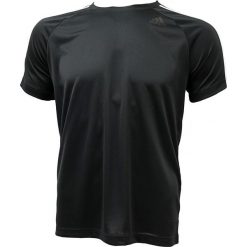 Adidas D2M 3-Stripes Tee BK0970 t-shirt męskie czarne L. Czarne t-shirty męskie Adidas, m, bez wzorów, z poliesteru, bez kołnierzyka, krótkie. W wyprzedaży za 99,99 zł.
