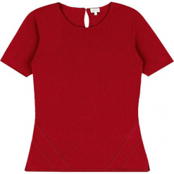 Sweter kaszmirowy w kolorze czerwonym. Czerwone swetry klasyczne damskie marki Ateliers de la Maille, z kaszmiru, z okrągłym kołnierzem. W wyprzedaży za 318,95 zł.