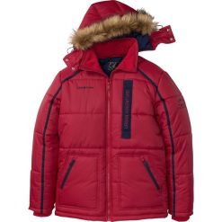 Kurtka pikowana z kapturem bonprix ciemnoczerwony. Czerwone kurtki męskie bonprix, na zimę, m, bez wzorów, z kapturem. Za 269,99 zł.