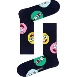 Happy Socks - Skarpetki x Sponge Bob Circle Of Friends. Czarne skarpetki damskie Happy Socks, bez wzorów, z elastanu. W wyprzedaży za 49,90 zł.